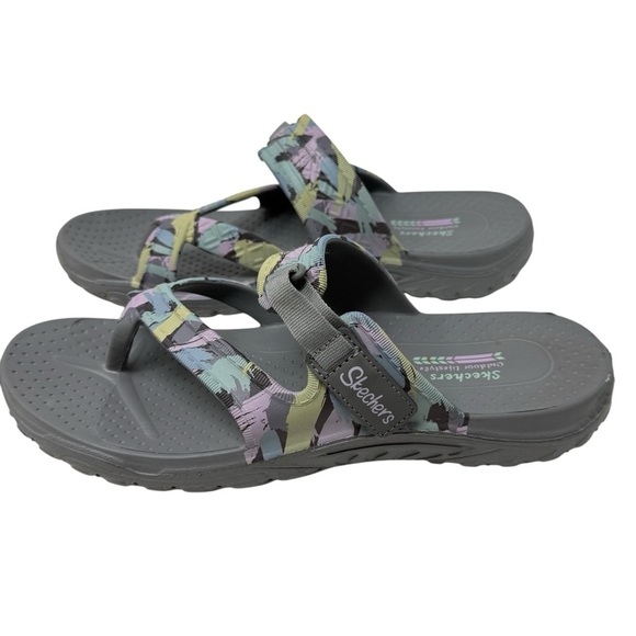 Skechers Women’s Size 11 Reggae Artsy Adjustable Strap Gray Sandals shoes - Picture 4 of 10